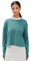 Sweaty Betty After Class Crop Sweatshirt Glade Green In Glade Green