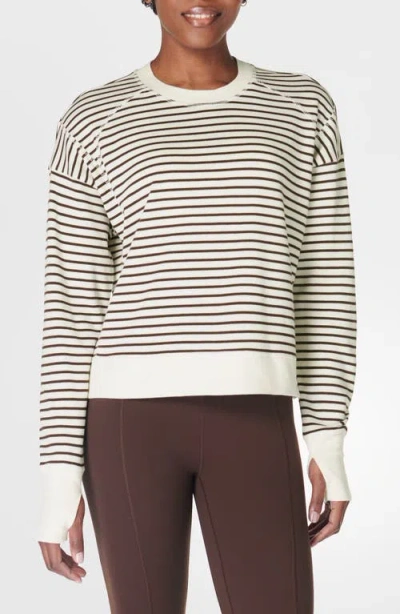 Sweaty Betty After Class Crop Sweatshirt In White