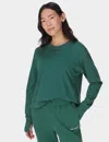 Sweaty Betty After Class Crop Sweatshirt In Green
