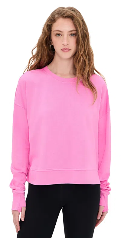 Sweaty Betty After Class Crop Sweatshirt Guava Pink