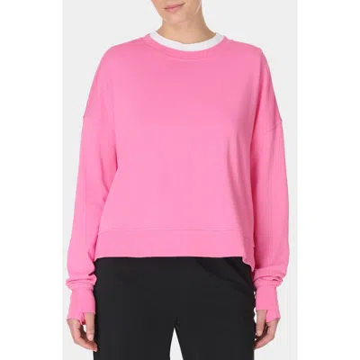 Sweaty Betty After Class Crop Sweatshirt In Pink