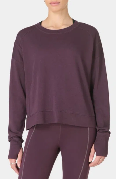 Sweaty Betty After Class Crop Sweatshirt In Purple