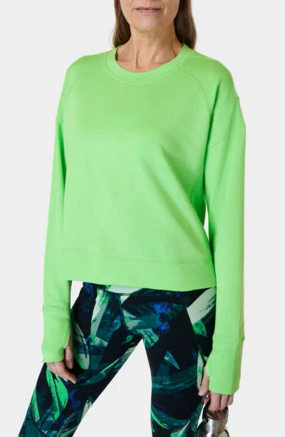 Sweaty Betty After Class Crop Sweatshirt In Green