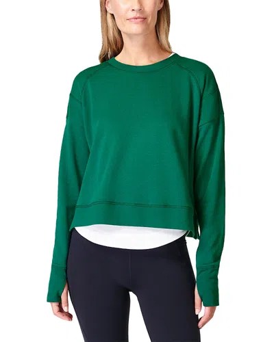 Sweaty Betty After Class Cropped Sweatshirt In Green