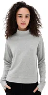 Sweaty Betty After Class Funnel Neck Sweatshirt Light Grey Marl In Gray