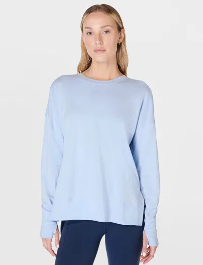 Sweaty Betty After Class Longline Sweatshirt In Blue