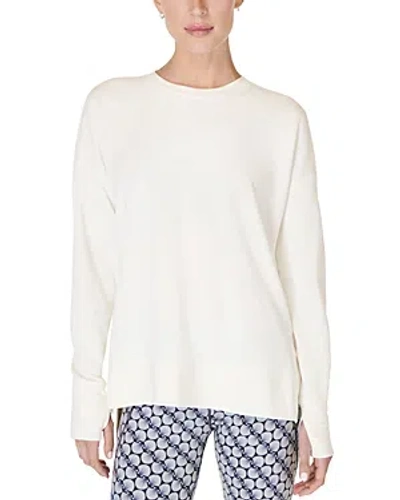 Sweaty Betty After Class Longline Sweatshirt In Lily White