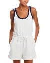 Sweaty Betty After Classic Organic Cotton Blend Romper In Lily White