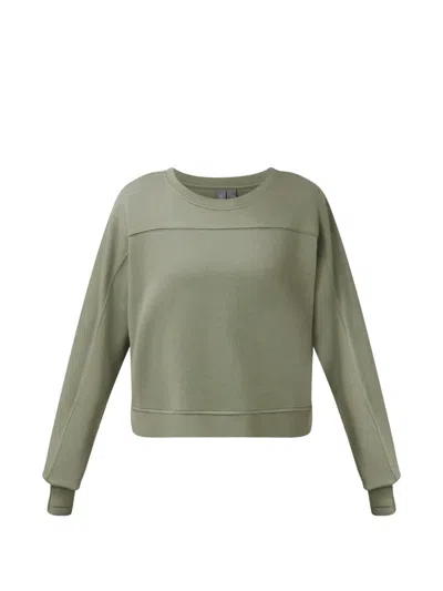 Sweaty Betty After Class Thumb-slot Panelled Sweatshirt In Green