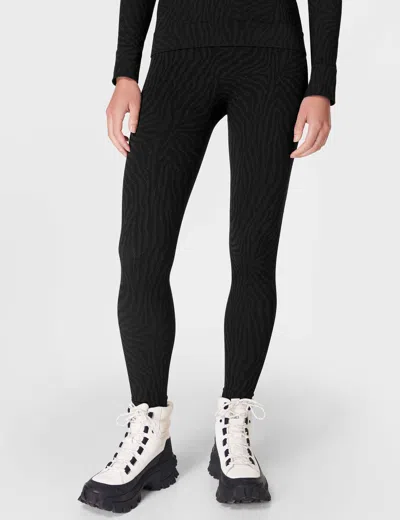 Sweaty Betty Animal Base Layer Legging In Black Zebra Jacquard