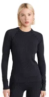 Sweaty Betty Black Leopard Jacquard Base Layer Top In Black Zebra Lines Jacquard