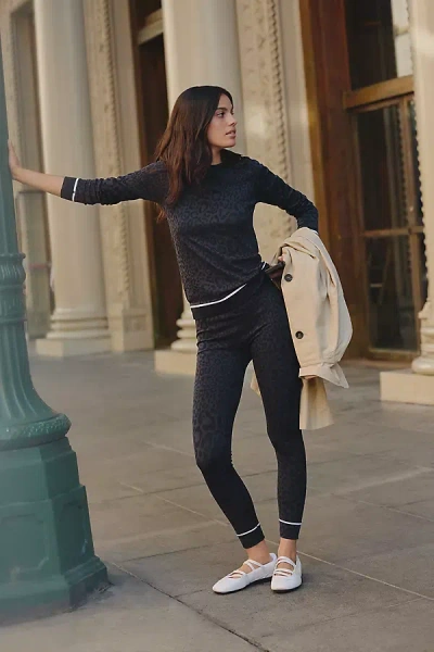 Sweaty Betty Animal Print Base Layer Leggings In Gray