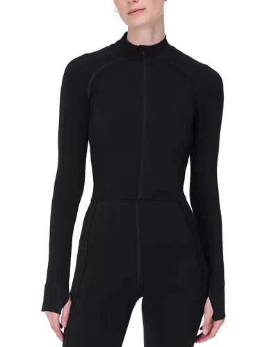 Sweaty Betty Athlete Cropped Zippered Top In Black