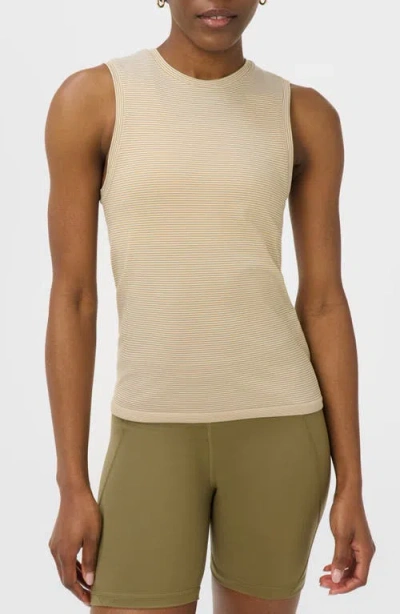 Sweaty Betty Athlete Mid Length Striped Performance Tank In Neutral