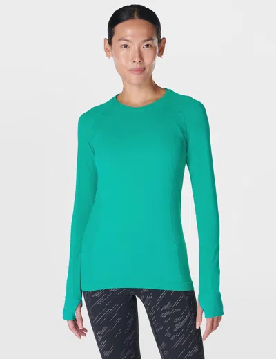 Sweaty Betty Athlete Seamless Gym Long Sleeve Top In Green