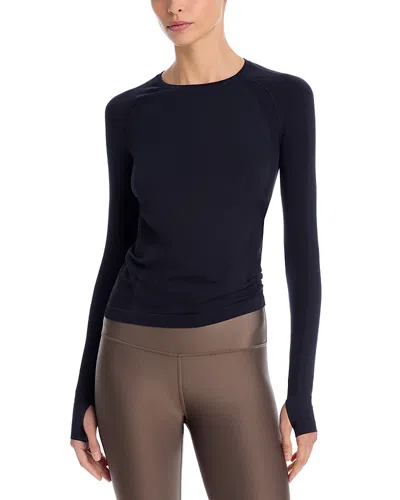 Sweaty Betty Athlete Seamless Long Sleeve Crew Top In Black