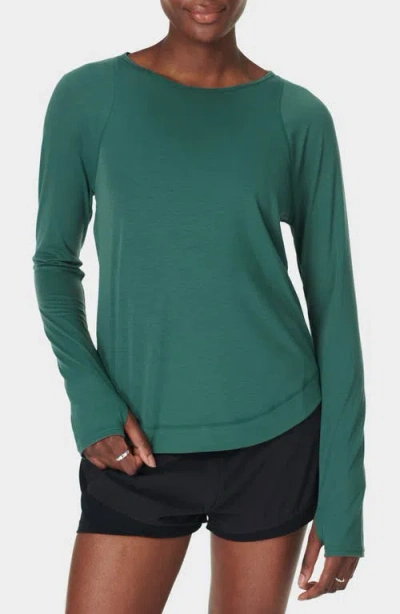 Sweaty Betty Breathe Easy Long Sleeve Running Top In Glade Green