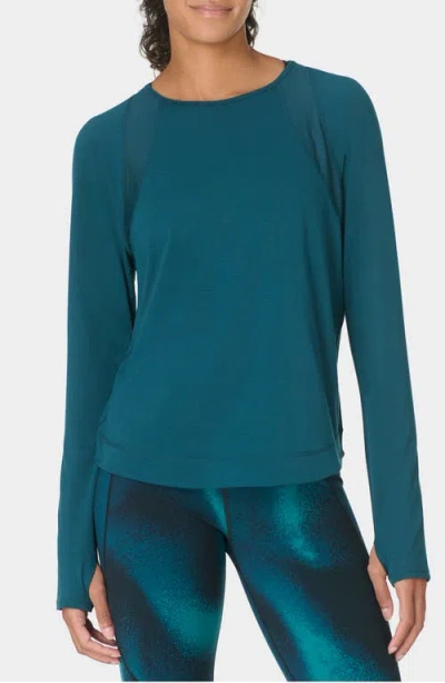 Sweaty Betty Breathe Easy Mesh Inset Long Sleeve T-shirt In Burgundy