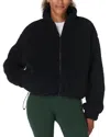 Sweaty Betty Canyon Front Zip High Pile Fleece Jacket In Black