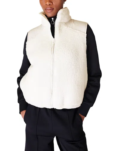 Sweaty Betty Canyon Fleece Vest In Lily White