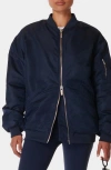 Sweaty Betty City Longline Bomber Jacket Navy Blue In Navy Blue