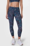 Sweaty Betty Confetti Print Pocket Leggings In Blue Aurora Print