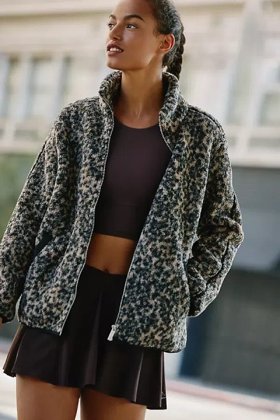 Sweaty Betty Contrast Fleece Jacket In Green