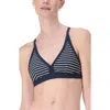 Sweaty Betty Core Racerback Bikini Top In Blue Coastal Stripe