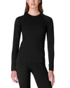 Sweaty Betty Black Leopard Jacquard Base Layer Top In Black Zebra Jacquard
