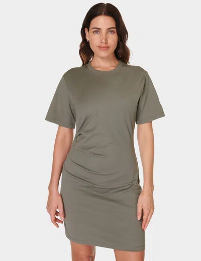Sweaty Betty Easy Ruched T-shirt Dress In Green