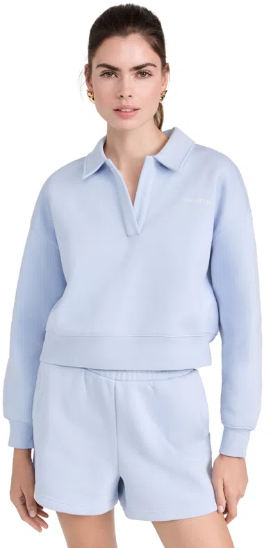 Sweaty Betty Elevated Collared Sweatshirt Salt Blue