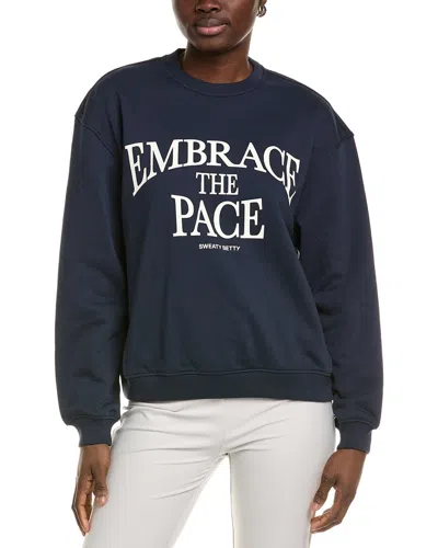 Sweaty Betty Embrace The Pace Sweatshirt In Blue