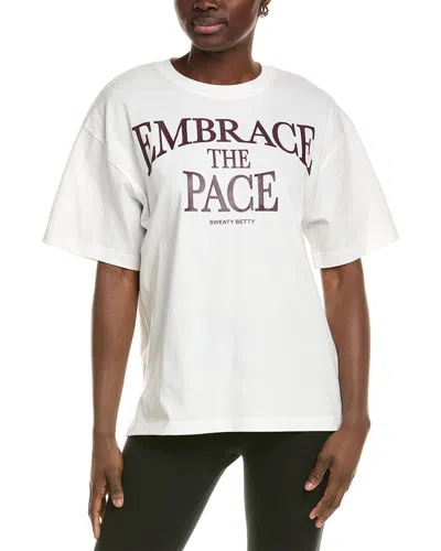 Sweaty Betty Embrace The Pace T-shirt In White