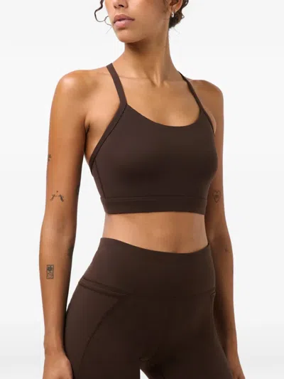 Sweaty Betty Empower Racerback Sports Bra In Brown