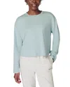 Sweaty Betty Essential Crop Long Sleeve Tee In Muted Teal Blue