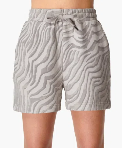 Sweaty Betty Essentials Shorts In Light Grey Zebra Print