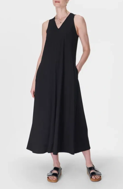 Sweaty Betty Explorer Ace V-neck Midi Dress In Black