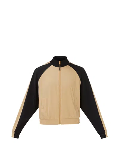 Sweaty Betty Explorer Colour-block Raglan-sleeve Zip-up Sweatshirt In Neutral