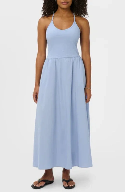 Sweaty Betty Explorer Ribbed Halter Neck Midi Dress In Blue