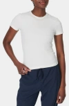 Sweaty Betty Explorer Sculpt Rib Performance T-shirt In Lily White