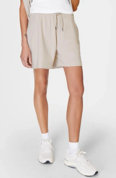 Sweaty Betty Explorer Tie Waist Shorts In Mineral Beige