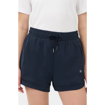 Sweaty Betty Explorer Track Piped Shorts In Blue