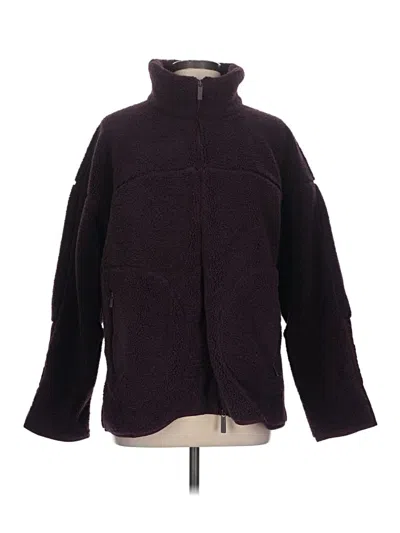 Pre-owned Sweaty Betty Fleece Jacket In Burgundy