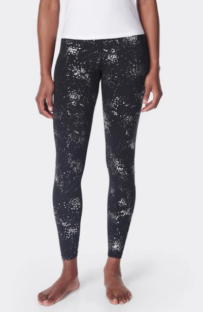 Sweaty Betty Glow Sparkle Ankle Leggings In Black Fragment Foil Print