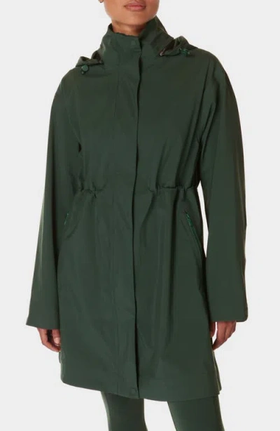 Sweaty Betty Guide Waterproof Hooded Jacket In Trek Green