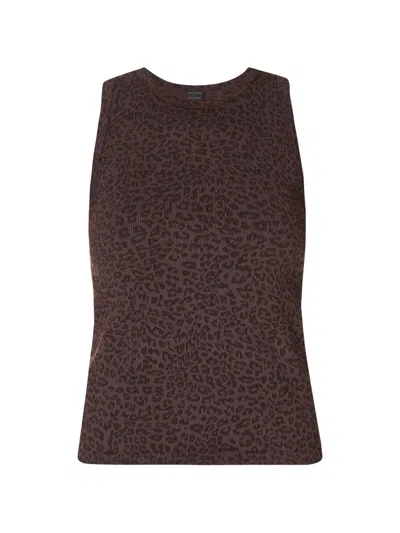 Sweaty Betty Leopard-print Tank Top In Brown
