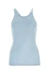 Sweaty Betty Textured Embroidered Top With Cross-back Straps In Light Blue