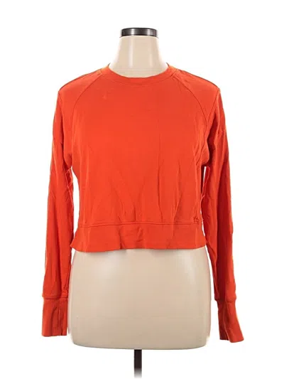 Pre-owned Sweaty Betty Long Sleeve Top Orange Crew Neck Tops