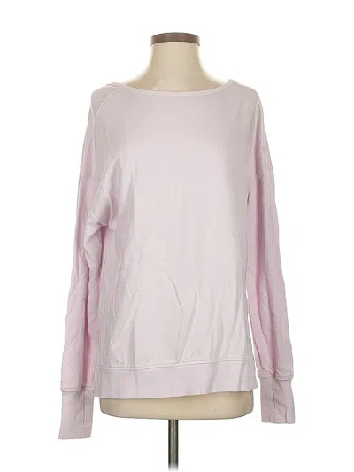 Pre-owned Sweaty Betty Long Sleeve Top Pink Boatneck Tops
