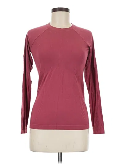 Pre-owned Sweaty Betty Long Sleeve T-shirt In Burgundy